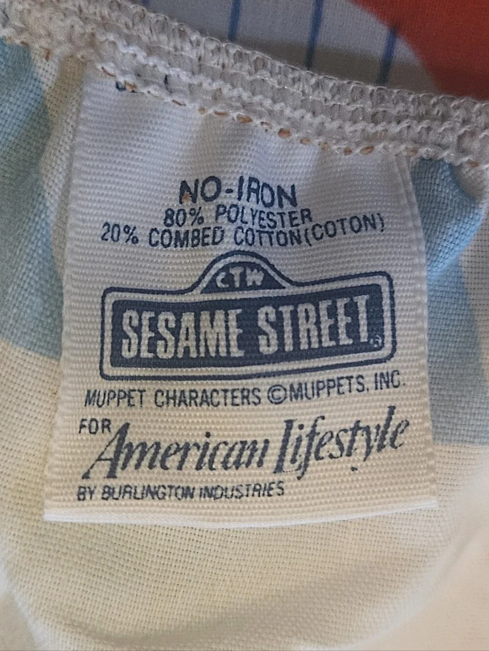 Vintage 90s Sesame Street Twin Fitted Sheet  ABC Big Bird Oscar Cookie Monster